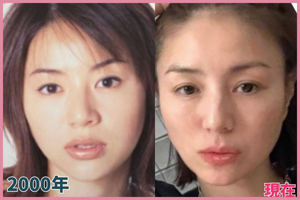 井川遥さんの輪郭を昔の画像と比較